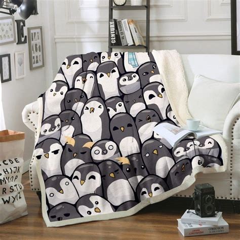 Penguin Sherpa Fleece Blanket Ri660xcyo2 Betiti Store