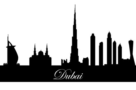 Dubai Skyline Silhouette