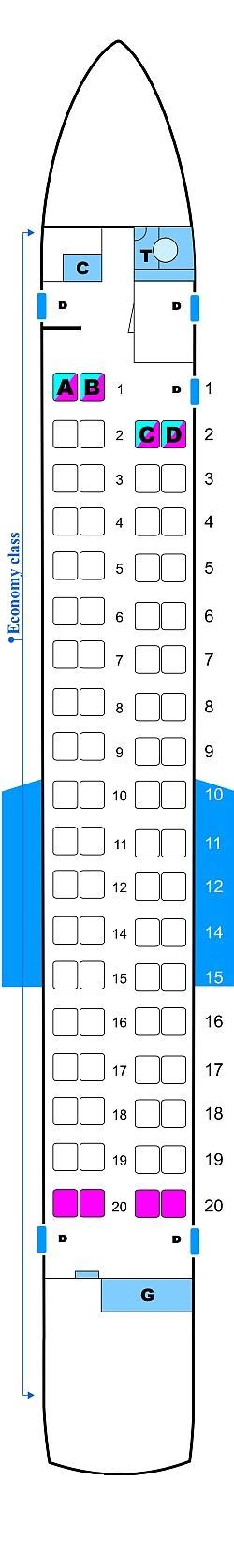 Seat Map Continental Airlines Bombardier Q400