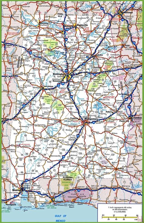 Alabama Road Map Road Map Of Alabama High Resolution