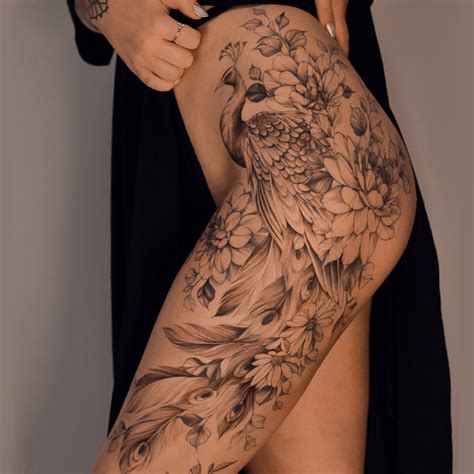 Get This Beautiful And Sensual Peacock Tattoo Design With Flowers Know The Wonderful Meaning Of