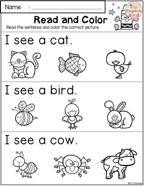 Free Reading And Writing Practice Kindergarten Reading Worksheets