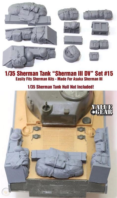 135 Scale Sherman Engine Deck Stowage Set 15 Sherman Iii Value Gear