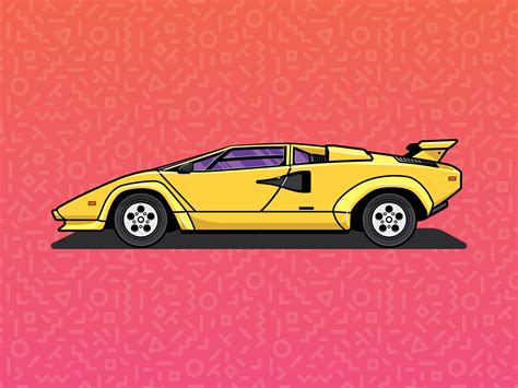 Lamborghini Countach Looping Animation On Behance