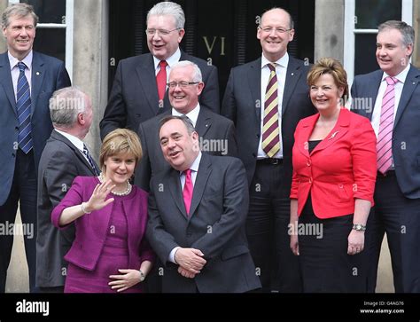 Scottish First Minister Alex Salmond Stands On The Steps Of Bute House