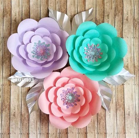 Paper Flower Kit Paper Flowers Diy Paper Flower Template Etsy Paper