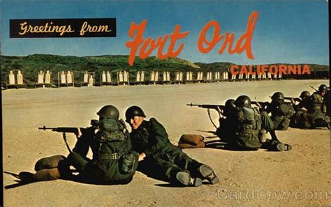 Vintage Postcard Of The Rifle Range At Fort Ord None Of My Drill