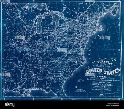 0015 Railroad Maps Disturnells New Map Of The United States And Canada