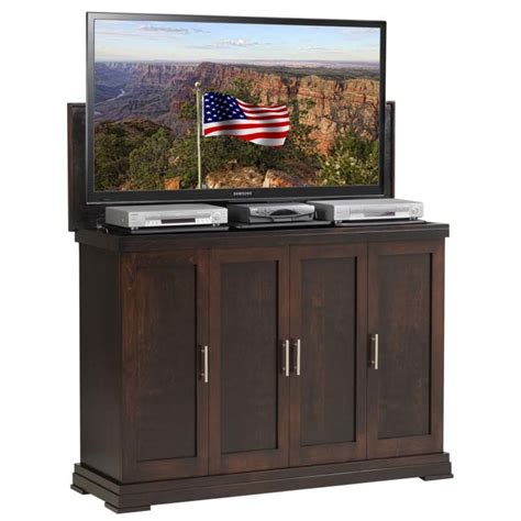 Tv Lift Cabinet Linton Tv Lift For 42 To 65 Inch Screens Espresso At006474
