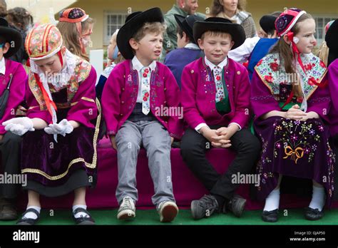 Children From Plougastel Daoulas Wearing The Traditional Costume