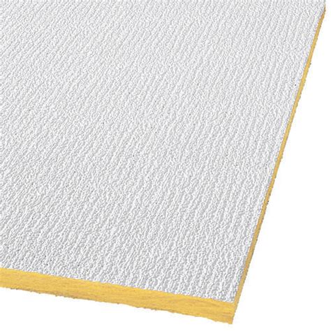 Many different materials have been used to create ceiling tiles, one of which is fiberglass, with a thin vinyl layer on the 'exposed' side. Armstrong Shasta 24" x 48" Perforated Fiberglass Square ...