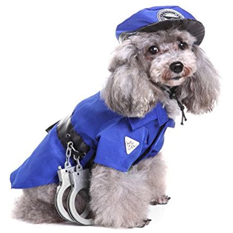 Dogs Cats Funny Costume Policeman Uniform Cosplay Fancy Dress Up On
