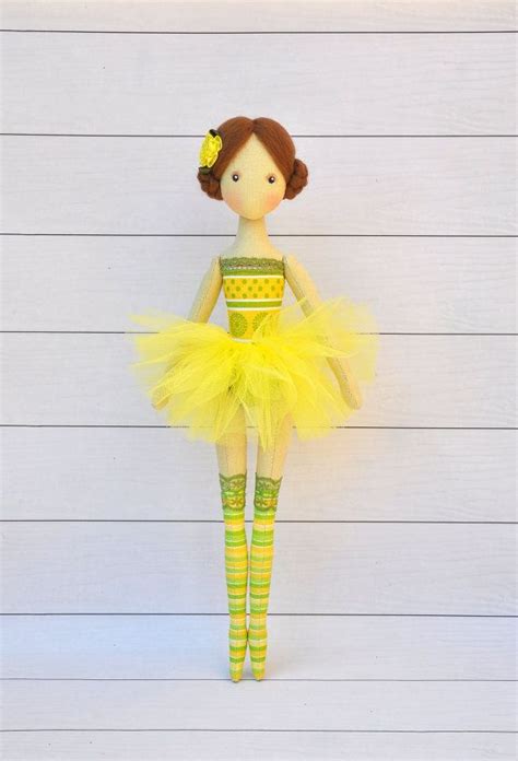 Textile Rag Doll Ballerina Made Of Handmade Cotton Fabric Etsy Soft