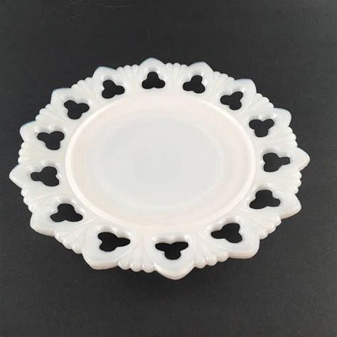Various Sizes Vintage Club And Shell Lace Edge Milk Glass Etsy Milk