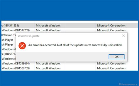 Fix An Error Has Occurred Not All Of The Updates Were Successfully Uninstalled In Windows