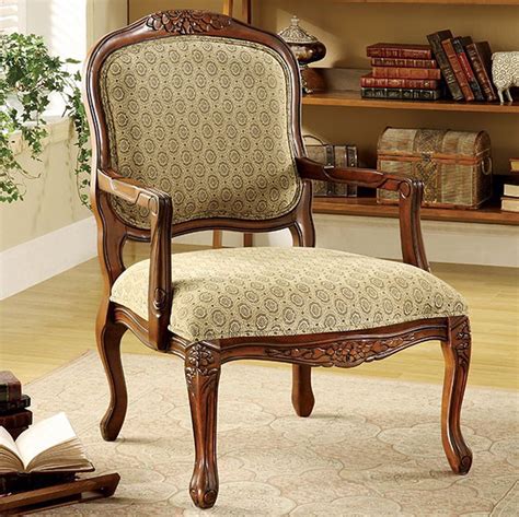 Traditional Accent Chair Antique Oak