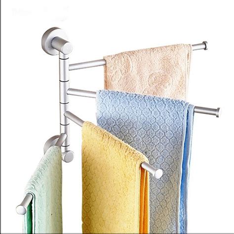 Or invest in small towel holders for hand towels and face cloths. Wall Mounted Aluminum Bath Towel Holder Swivel Bathroom ...