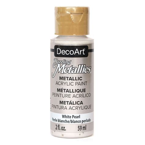 Buy Decoart Dazzling Metallics 2 Ounce White Pearl Acrylic Paint Dm