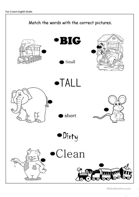 These free phonics worksheets cover long and short vowels and helping students say and then differentiate between the sounds of long and short the worksheets are for each of the five long and short vowel sounds. Opposite adjectives Big/small,short/long,clean/dirty ...
