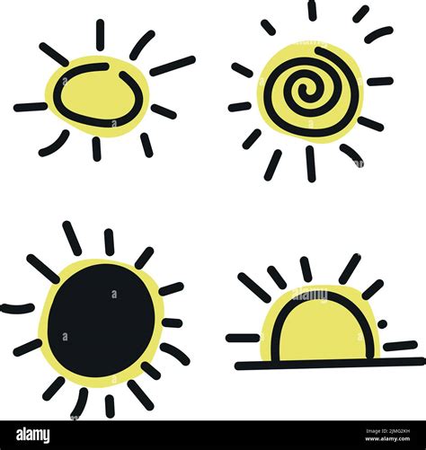 A Vector Design Of Four Levels Of Sun In Different Times Isolated On