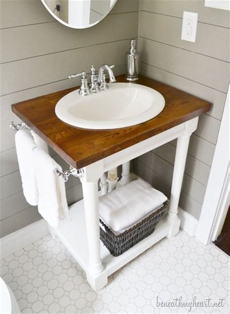 Ideas for guest or half bathroom vanities. 12 Creative DIY Bathroom Vanity Projects • The Budget ...