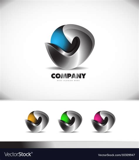 Abstract 3d Logo Design Corporate Business Vector Image