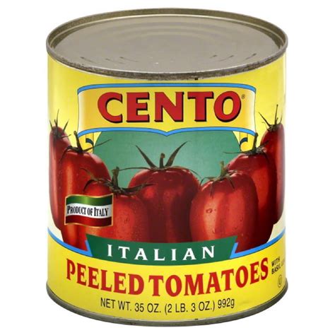 Cento Italian Peeled Tomatoes With Basil Leaf 35 Oz Pack Of 12