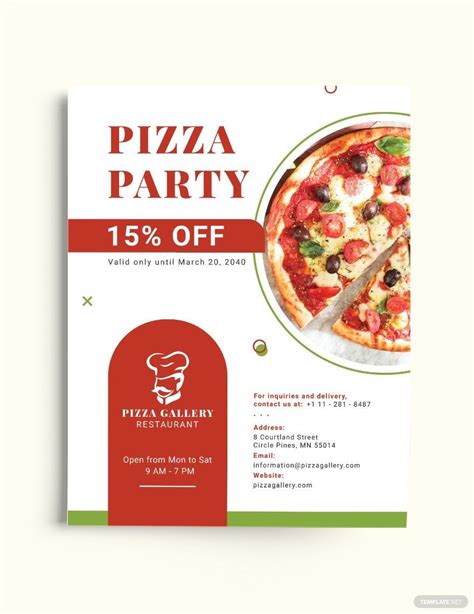 Pizza Restaurant Advertising Flyer Template In Indesign Pages Word