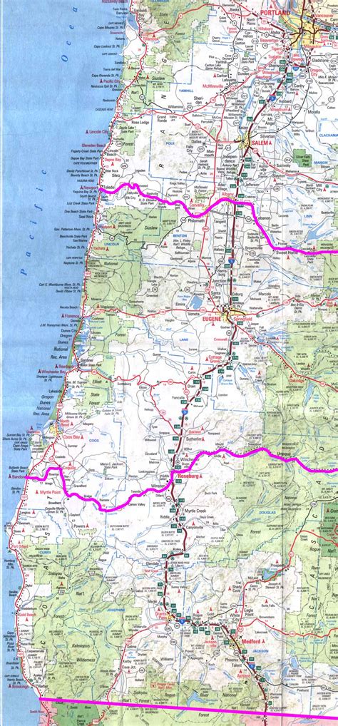 Map Of California And Oregon Coast Klipy Road Map Oregon California