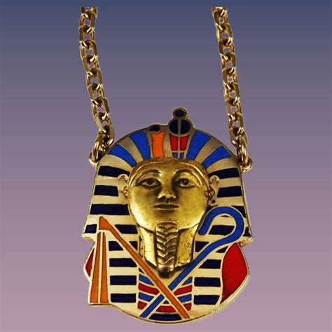 Egyptian Revival King Tut Necklace By Cloisart Estatebeads