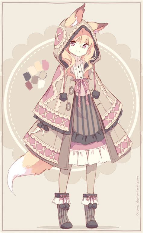 Closed Adoptable Fox Girl Character Design Anime Character