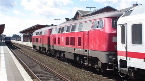 Germany At Niebull Two Db Class 218 Rabbit Diesels Arrive On A Westerland Karlsruhe Ic