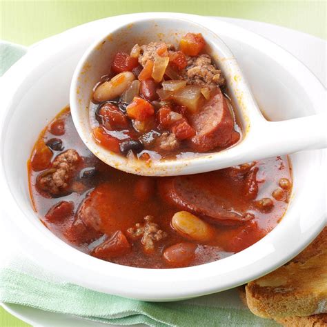 Hearty Beef And Bean Soup Recipe Taste Of Home