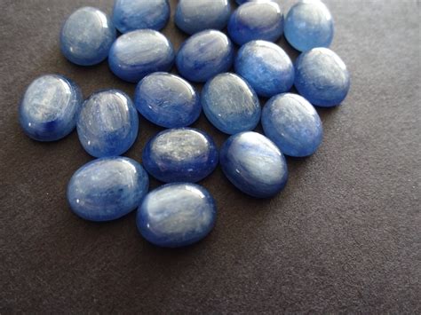 10x8mm Natural Kyanite Cabochon Oval Cabochon Polished Stone Blue