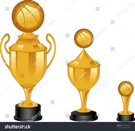 Set Basketball Golden Trophies Cartoon Vector Stock Vector 226813471