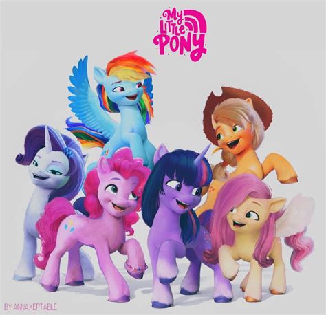 My Little Pony Mane 6 In 5 Generation Fan Made By Xciax On
