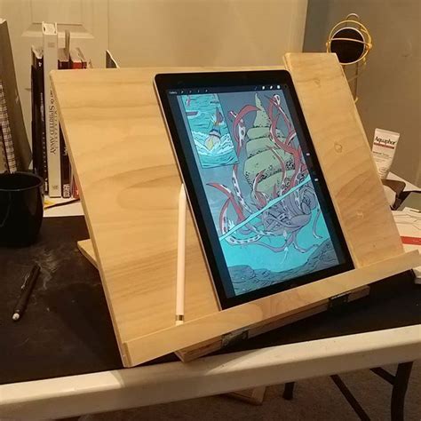 I Just Finished Making This Ipad Stand To Use As A Work Easel For