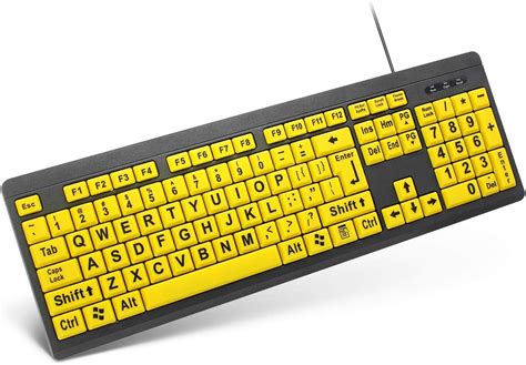 Buy Tanix Large Print Computer Keyboard Wired Usb Keyboard Big Print