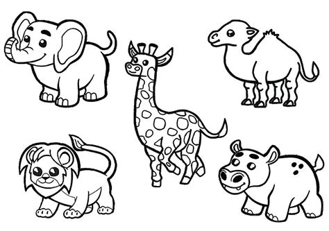 African Safari Animal Coloring Pages Sketch Coloring Page