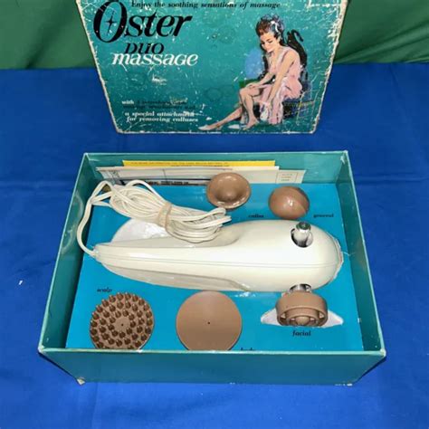 vintage oster duo massager 205 01 vibrator pulsation original box 5 attachments 39 99 picclick