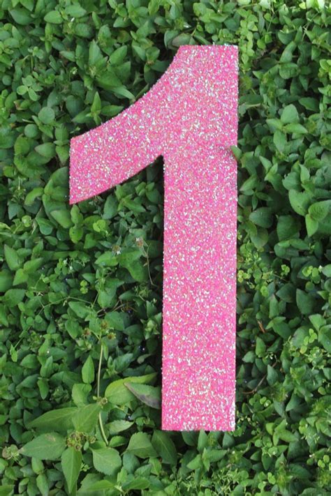 Items similar to Sparkly Hot Pink Glitter Number 1 - Number 1 - 1st