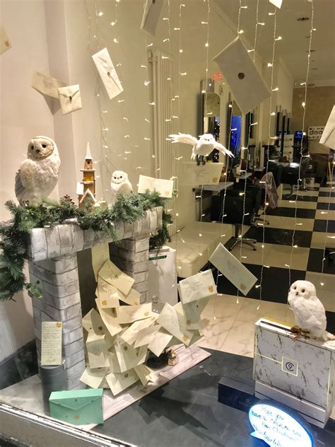 Harry Potter Inspired Window Display Hogwarts Letters Flying From