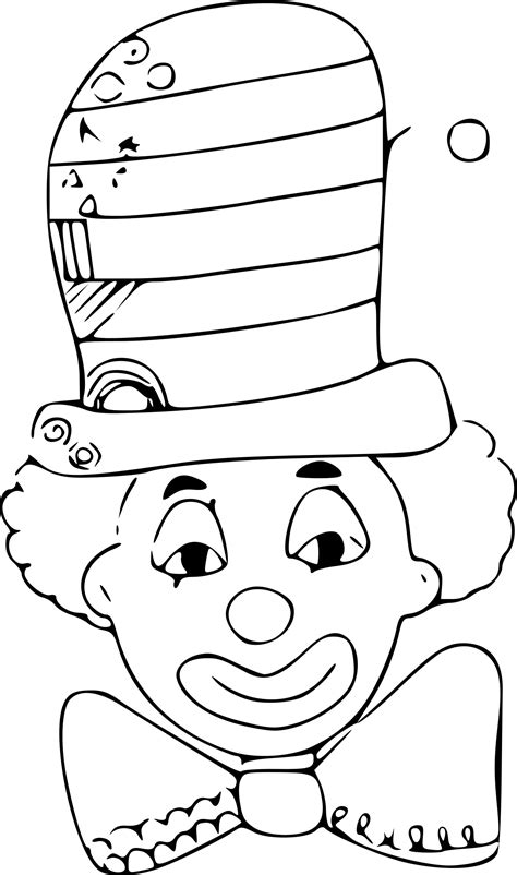 Colorie le chapeau en bleu avec une bande jaune. Coloriage Clown chapeau dessin à imprimer sur COLORIAGES .info