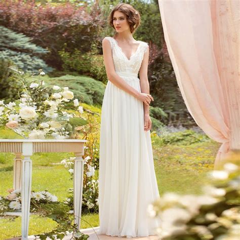 Showcasing newest collections from top designers. Beach Wedding Dresses Elegant Rustic 2016 Deep V neck ...