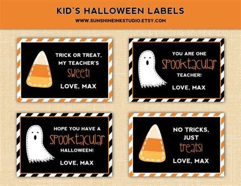Check out this awesome list of halloween toddler activities! Halloween Party Printable Teacher Gift Labels Digital ...