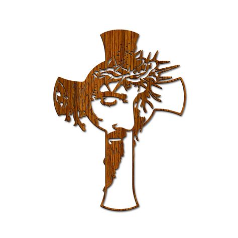 Jesus And Cross Laser Cut File Vector File For Laser Cutting Etsy Uk