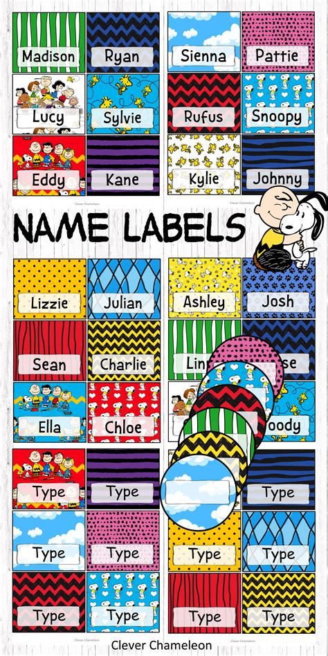Pattern Labels And Binder Title Pages In Six Sizes Teaching Projects
