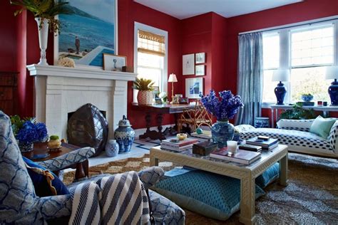 Four Of My Favorite Interior Designers Nell Hills Living Room Red