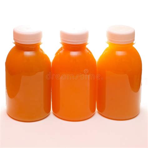 Orange Juice Bottles Stock Image Image Of Orange Fruits 189968679
