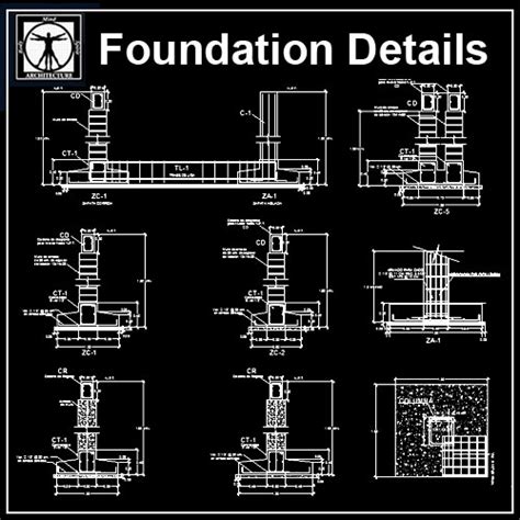 Foundation Details V1】 Cad Drawings Downloadcad Blocksurban City